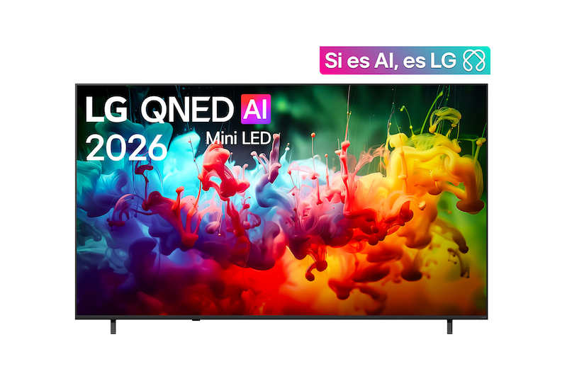 Vista frontal de Pantalla 85 pulgadas LG QNED evo AI Mini LED QNED74 4K SMART TV webOS 2026 85QNED74BSA